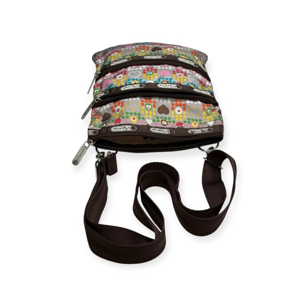 Y2K: LeSportSac ❤︎ Iconic Ripstop Crossbody Bag Handbag ❤︎ Multi Heart Dot Print - Picture 7 of 16